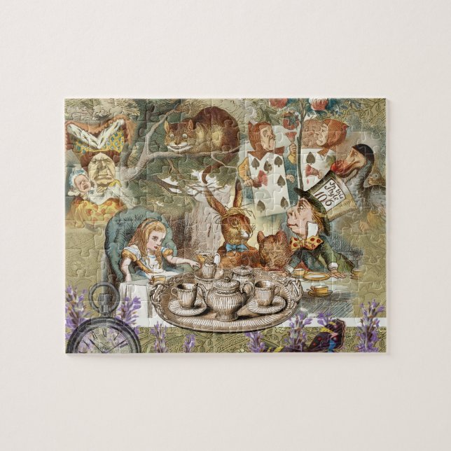 Alice in Wonderland Tea Party Guests Jigsaw Puzzle (Horizontal)