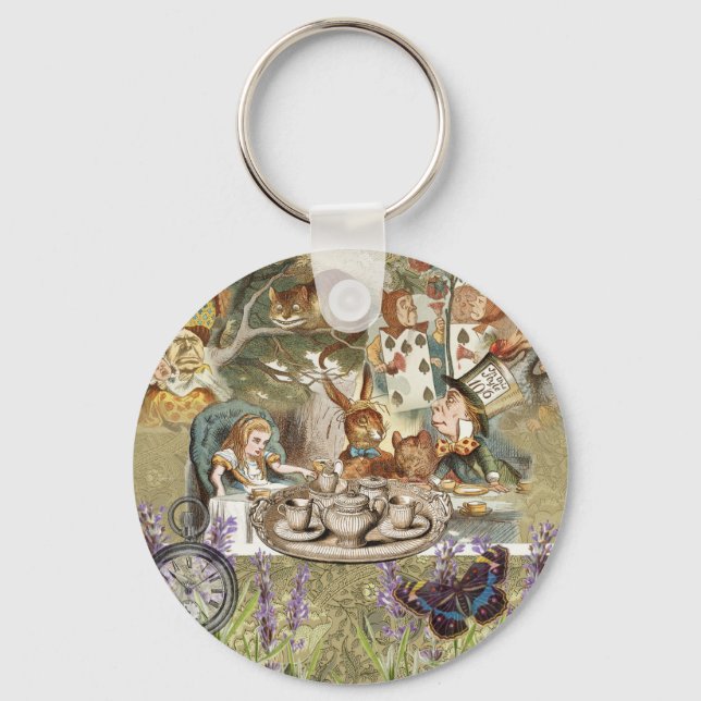 Alice in Wonderland Tea Party Guests Key Ring (Front)