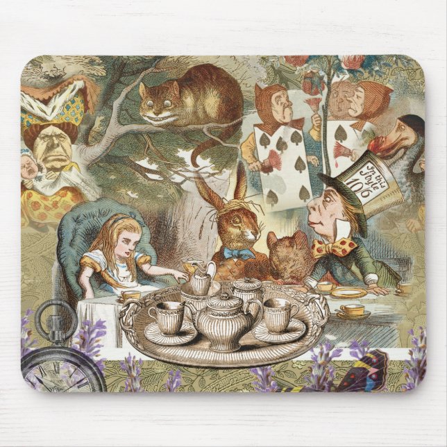 Alice in Wonderland Tea Party Guests Mouse Mat (Front)