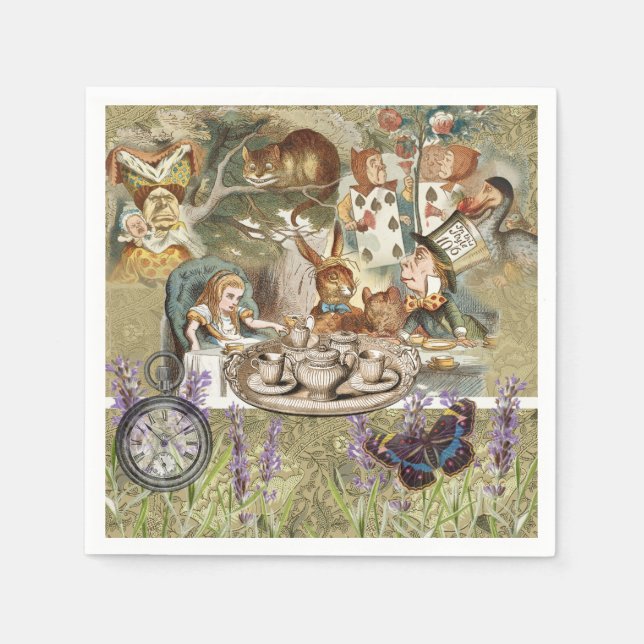Alice in Wonderland Tea Party Guests Napkin (Front)