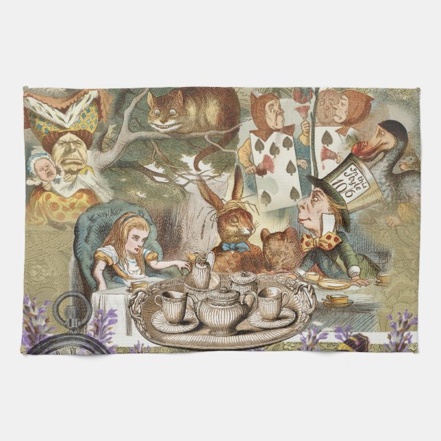 Alice in Wonderland Tea Party Guests Towel (Horizontal)