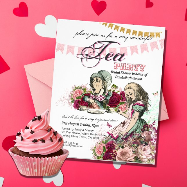 Alice In Wonderland Tea Party Invitation ANY EVENT Flyer (Creator Uploaded)