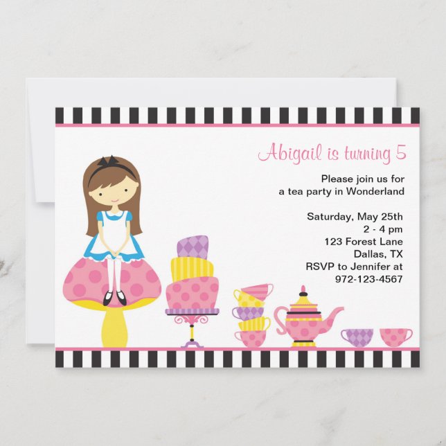 Alice in Wonderland Tea Party Invitations (Front)