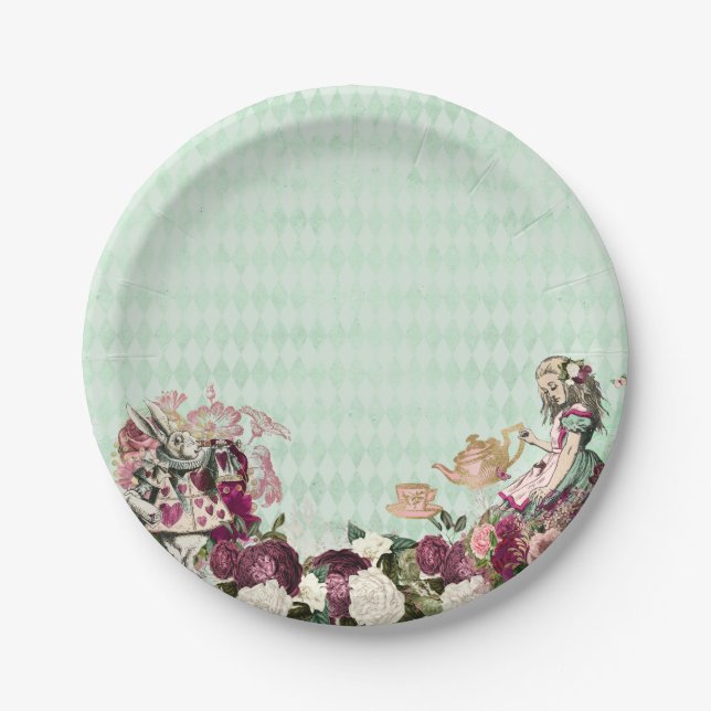 Alice in Wonderland Tea Party Paper Plates (Front)