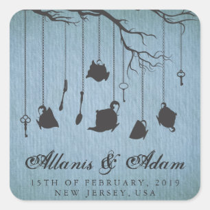 Alice in Wonderland Tea Party Wedding Stickers