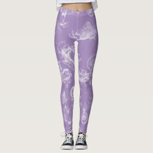 Alice in Wonderland Tea Time Lavender Leggings