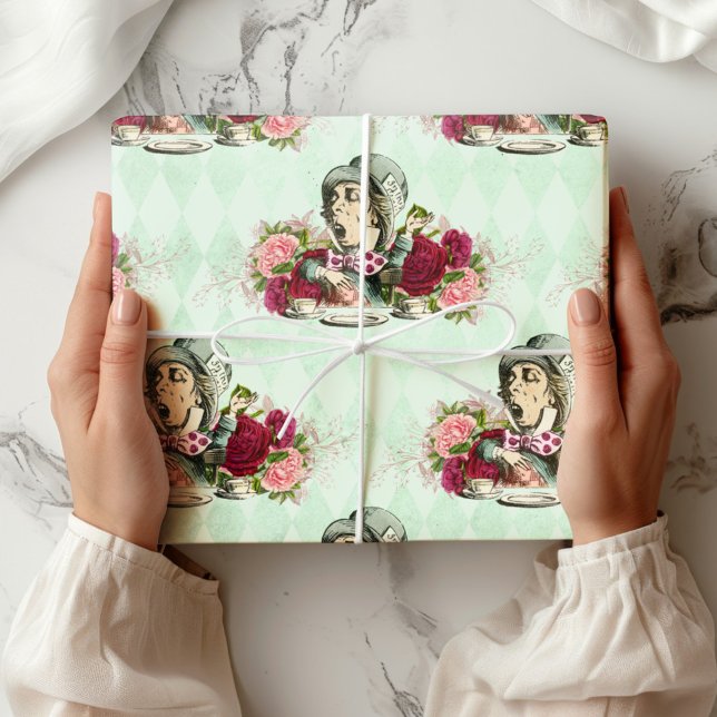 Alice In Wonderland Tea Time Wrapping Paper (Creator Uploaded)