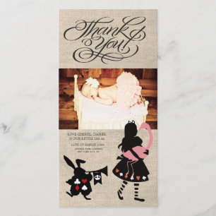 Alice in Wonderland Thank You Baby Photo Card