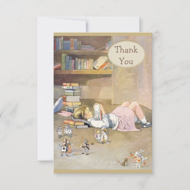 Alice in Wonderland Thank You Baby Shower Card (Front)