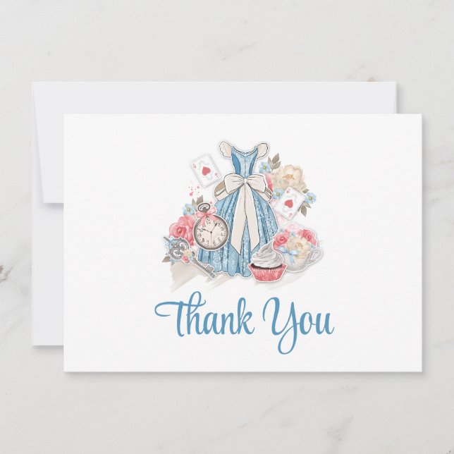 Alice in Wonderland Thank You Card (Front)
