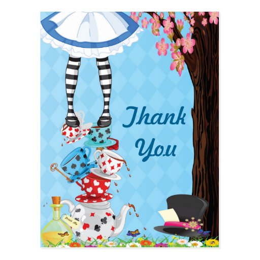 Image of Alice in Wonderland Thank You Post Cards