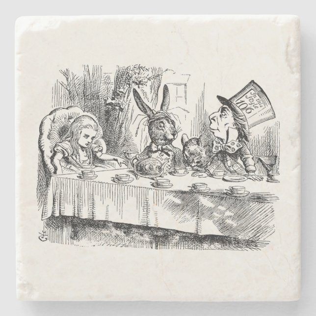 Alice in Wonderland - The Mad Hatter’s Tea Party Stone Coaster (Front)