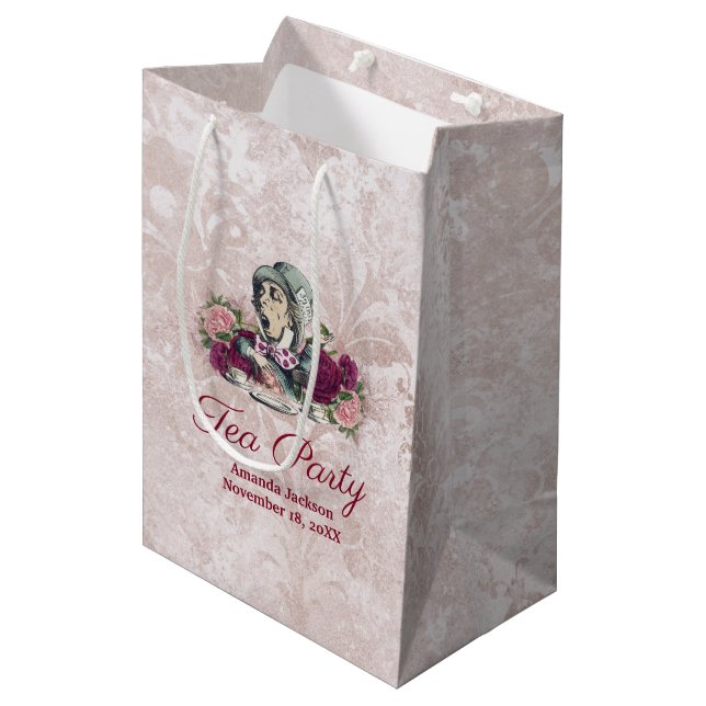 Alice in Wonderland The Mad Hatter Tea Party Medium Gift Bag (Front Angled)