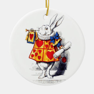 Alice in Wonderland The White Rabbit by Tenniel Ceramic Tree Decoration