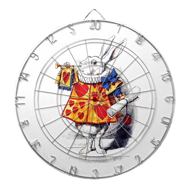 Alice in Wonderland The White Rabbit by Tenniel Dartboard (Front)