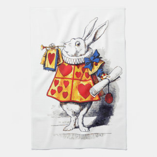 Alice in Wonderland The White Rabbit by Tenniel Tea Towel