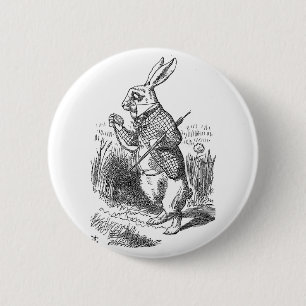 Alice in Wonderland the White Rabbit vintage 6 Cm Round Badge