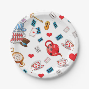 Alice in Wonderland Theme Pattern Paper Plate