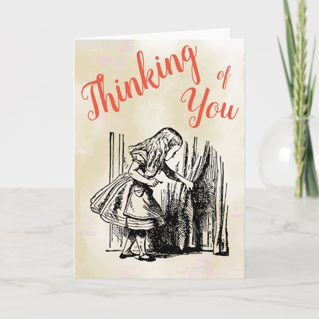 Alice in Wonderland Thinking of You Key to Door Card (Front)