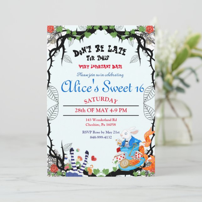 Alice In Wonderland Thorn Invitation (Standing Front)