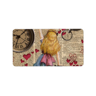 Alice In Wonderland Travelling in Time Label
