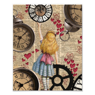 Alice In Wonderland Travelling in Time Photo Print