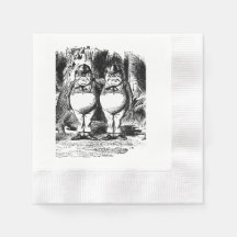 alice in wonderland Tweedle Dee and Dum napkin
