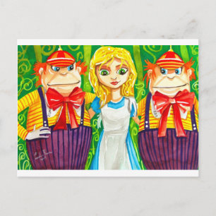 ALICE IN WONDERLAND TWEEDLE DUM POSTCARD