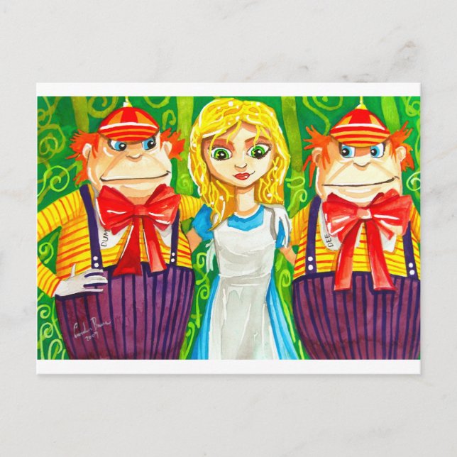 ALICE IN WONDERLAND TWEEDLE DUM POSTCARD (Front)