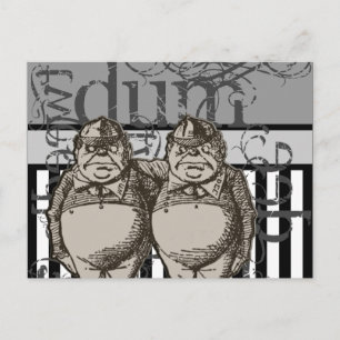 Alice In Wonderland Tweedledum & Tweedledee Grunge Postcard