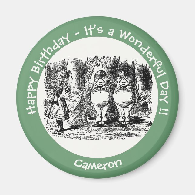 Alice in Wonderland Tweedledum & Tweedledee Party Magnet (Front)