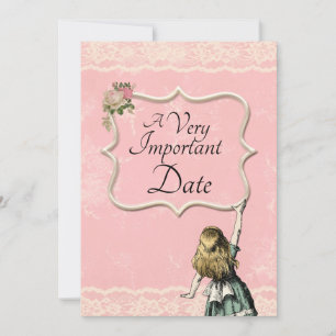 Alice in Wonderland Very Important Wedding Save The Date