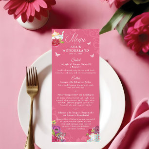 Alice In Wonderland Vibrant Florals Party Menu