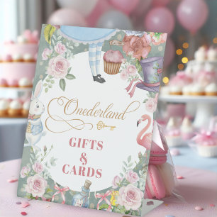 Alice in Wonderland Vintage 1st birthday Gifts Pedestal Sign