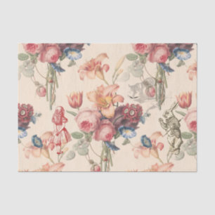 Alice in Wonderland Vintage Garden Flowers Tissue  Paper