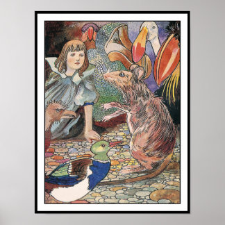 Alice in Wonderland Vintage Illustration Poster