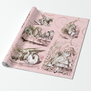 Alice in Wonderland Vintage Pink Wrapping Paper