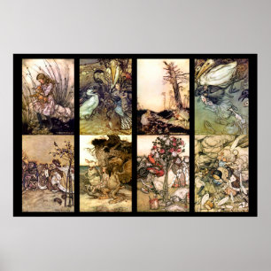 Alice In Wonderland Vintage Poster Set Of 8 Images