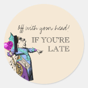 Alice in Wonderland Vintage Queen of Hearts Classic Round Sticker
