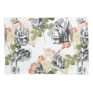 Alice in Wonderland Vintage Roses Pillow Case