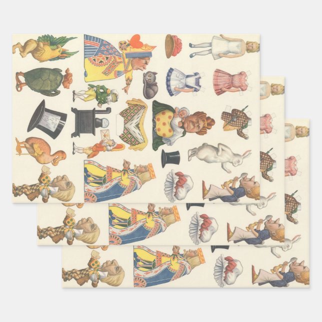 Alice in Wonderland, Vintage Victorian Paper Doll (Set)