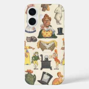 Alice in Wonderland, Vintage Victorian Paper Doll iPhone 16 Case