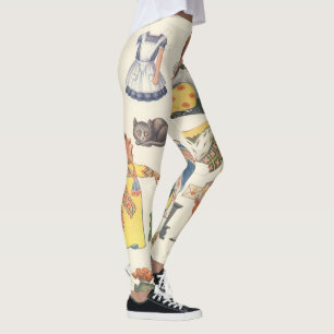 Alice in Wonderland, Vintage Victorian Paper Doll Leggings