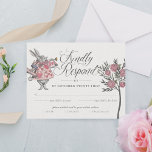 Alice In Wonderland Vintage White Rabbit & Roses RSVP Card<br><div class="desc">Beautifully designed vintage Alice in Wonderland-themed wedding RSVP card. Perfect for an Alice in Wonderland-themed wedding. Design features a mix of our own hand-drawn original rose floral tree. We've meticulously restored the iconic Alice in Wonderland vintage illustrations by hand sketching them and bring them to life with beautiful watercolor undertones....</div>