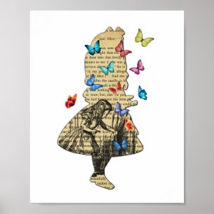 Alice In Wonderland - Vintage Wonderland Book  Poster