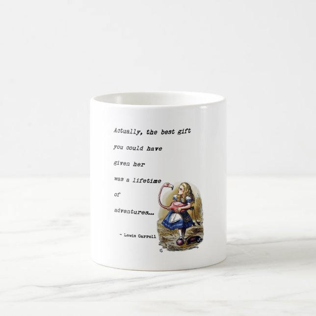 Alice In Wonderland W/Flamingo Adventure Quote Coffee Mug (Center)