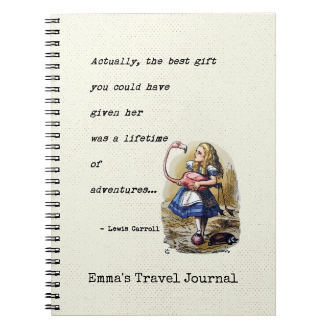 Alice In Wonderland W/Flamingo Adventure Quote Notebook (Front)