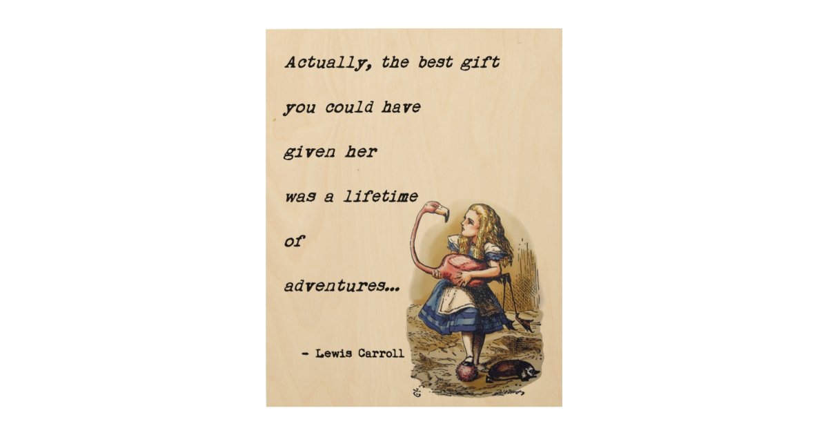 Alice In Wonderland W/Flamingo Adventure Quote Wood Wall ...