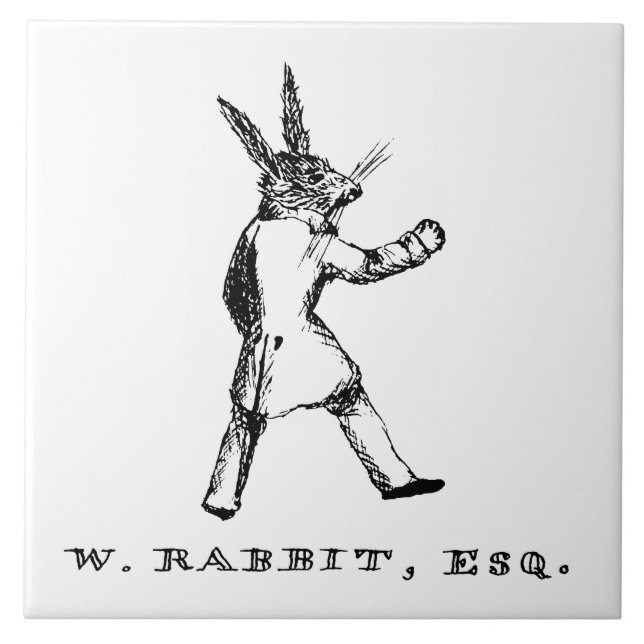 Alice in Wonderland - W. Rabbit Esq. Large Tile (Front)