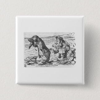 Alice in Wonderland: Walrus Carpenter & Oysters 15 Cm Square Badge